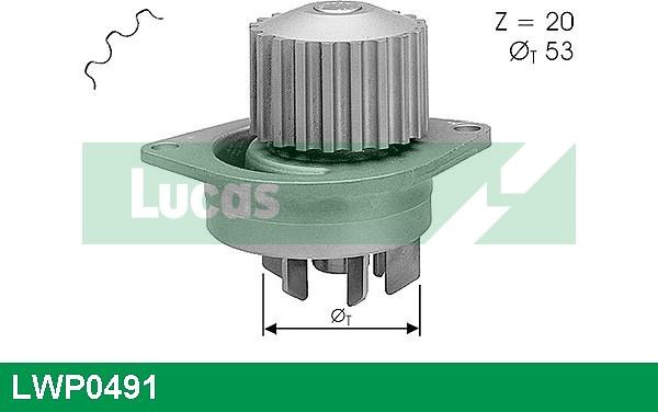 LUCAS LWP0491 - Водяной насос autospares.lv