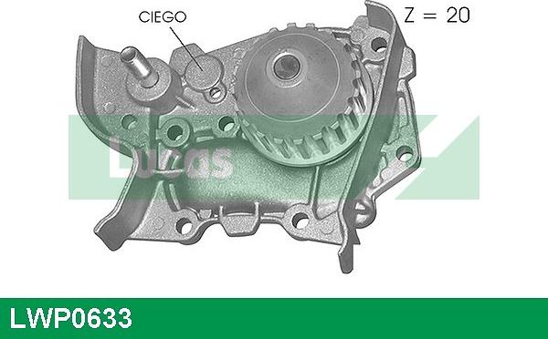 LUCAS LWP0633 - Водяной насос autospares.lv