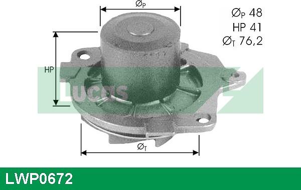 LUCAS LWP0672 - Водяной насос autospares.lv