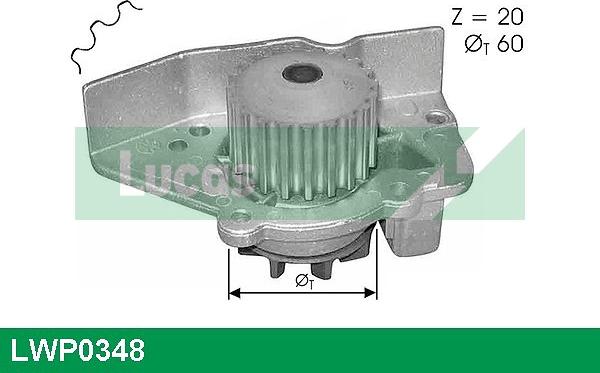 LUCAS LWP0348 - Водяной насос autospares.lv