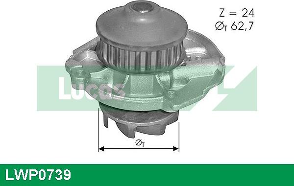 LUCAS LWP0739 - Водяной насос autospares.lv