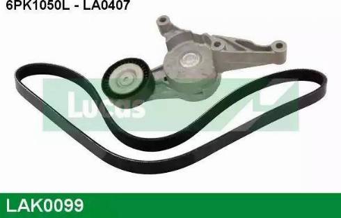 Lucas Engine Drive LAK0099 - Поликлиновый ременный комплект autospares.lv