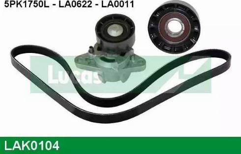 Lucas Engine Drive LAK0104 - Поликлиновый ременный комплект autospares.lv