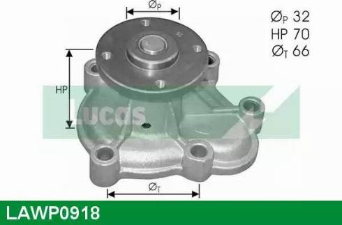 Lucas Engine Drive LAWP0918 - Водяной насос autospares.lv