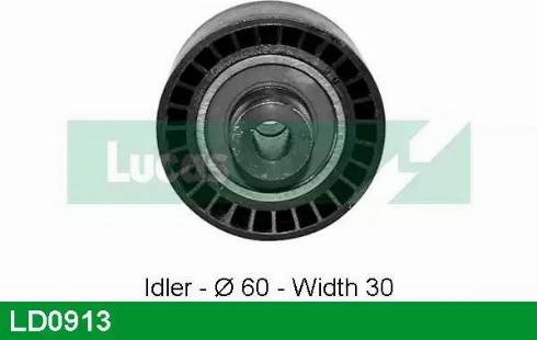 Lucas Engine Drive LD0913 - Натяжной ролик, зубчатый ремень ГРМ autospares.lv