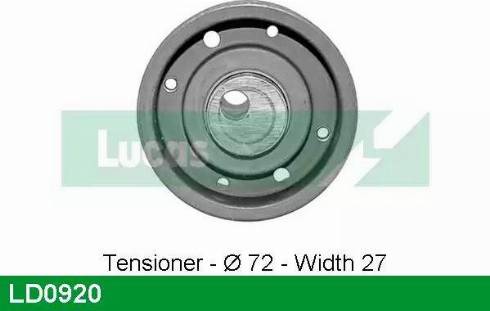 Lucas Engine Drive LD0920 - Натяжной ролик, зубчатый ремень ГРМ autospares.lv