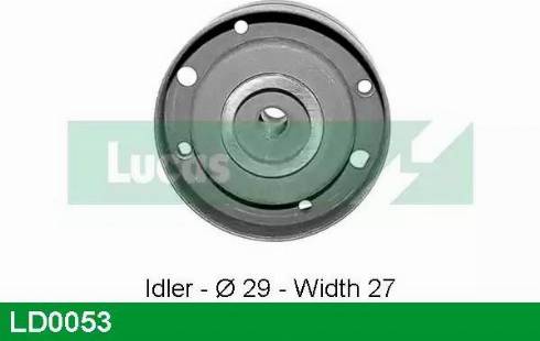Lucas Engine Drive LD0053 - Натяжной ролик, зубчатый ремень ГРМ autospares.lv