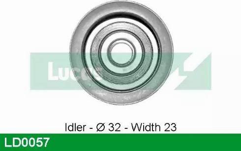 Lucas Engine Drive LD0057 - Натяжной ролик, зубчатый ремень ГРМ autospares.lv