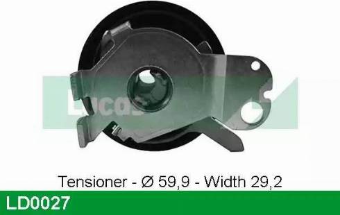 Lucas Engine Drive LD0027 - Натяжной ролик, зубчатый ремень ГРМ autospares.lv