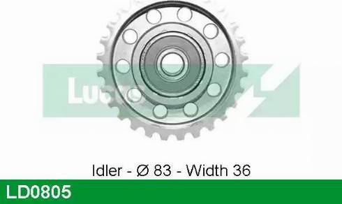 Lucas Engine Drive LD0805 - Натяжной ролик, зубчатый ремень ГРМ autospares.lv