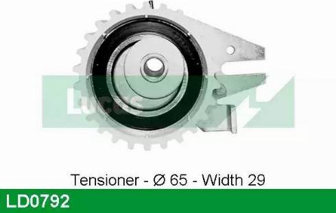 Lucas Engine Drive LD0792 - Натяжной ролик, зубчатый ремень ГРМ autospares.lv