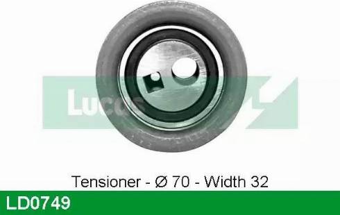 Lucas Engine Drive LD0749 - Натяжной ролик, зубчатый ремень ГРМ autospares.lv