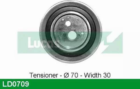 Lucas Engine Drive LD0709 - Натяжной ролик, зубчатый ремень ГРМ autospares.lv