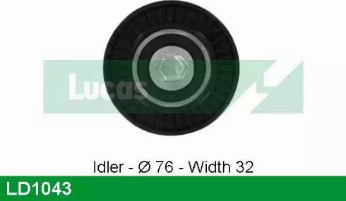 Lucas Engine Drive LD1043 - Направляющий ролик, зубчатый ремень ГРМ autospares.lv