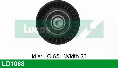 Lucas Engine Drive LD1068 - Направляющий ролик, зубчатый ремень ГРМ autospares.lv