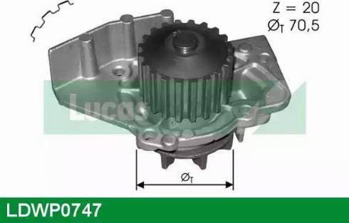 Lucas Engine Drive LDWP0747 - Водяной насос autospares.lv