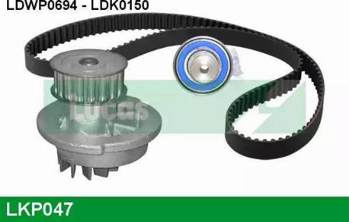 Lucas Engine Drive LKP047 - Водяной насос + комплект зубчатого ремня ГРМ autospares.lv