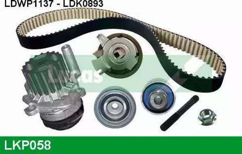 Lucas Engine Drive LKP058 - Водяной насос + комплект зубчатого ремня ГРМ autospares.lv