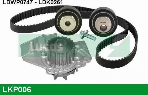 Lucas Engine Drive LKP006 - Водяной насос + комплект зубчатого ремня ГРМ autospares.lv