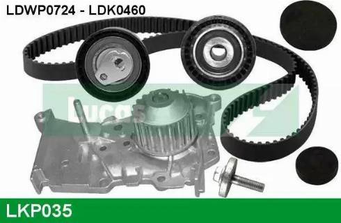 Lucas Engine Drive LKP035 - Водяной насос + комплект зубчатого ремня ГРМ autospares.lv