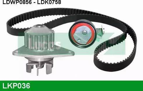 Lucas Engine Drive LKP036 - Водяной насос + комплект зубчатого ремня ГРМ autospares.lv