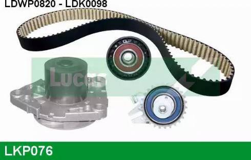 Lucas Engine Drive LKP076 - Водяной насос + комплект зубчатого ремня ГРМ autospares.lv