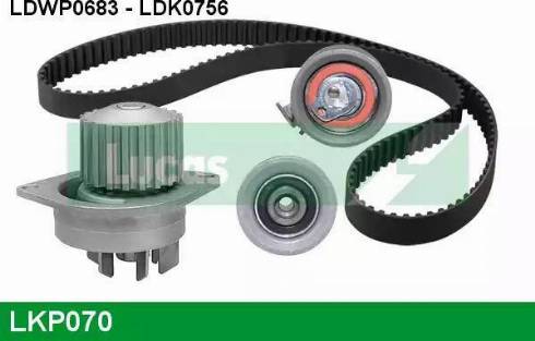 Lucas Engine Drive LKP070 - Водяной насос + комплект зубчатого ремня ГРМ autospares.lv
