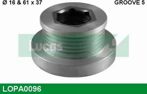 Lucas Engine Drive LOPA0096 - Шкив генератора, муфта autospares.lv