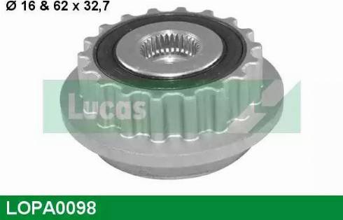 Lucas Engine Drive LOPA0098 - Шкив генератора, муфта autospares.lv