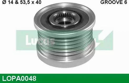 Lucas Engine Drive LOPA0048 - Шкив генератора, муфта autospares.lv