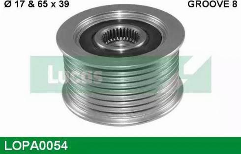 Lucas Engine Drive LOPA0054 - Шкив генератора, муфта autospares.lv