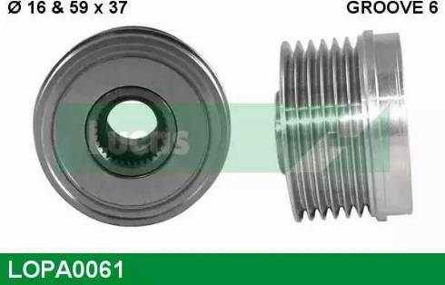 Lucas Engine Drive LOPA0061 - Шкив генератора, муфта autospares.lv