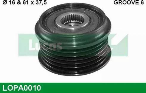 Lucas Engine Drive LOPA0010 - Шкив генератора, муфта autospares.lv