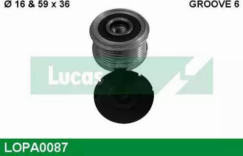 Lucas Engine Drive LOPA0087 - Шкив генератора, муфта autospares.lv