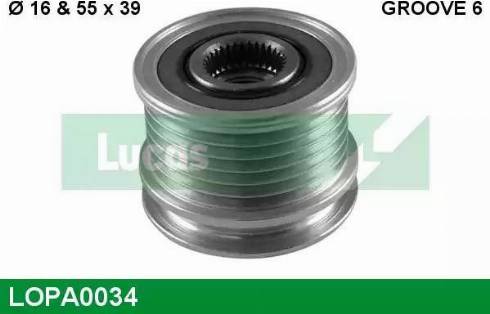 Lucas Engine Drive LOPA0034 - Шкив генератора, муфта autospares.lv