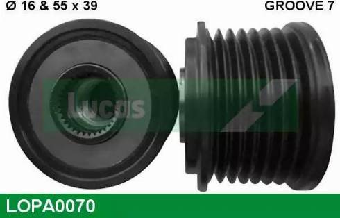 Lucas Engine Drive LOPA0070 - Шкив генератора, муфта autospares.lv