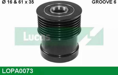 Lucas Engine Drive LOPA0073 - Шкив генератора, муфта autospares.lv