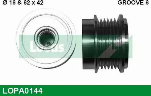 Lucas Engine Drive LOPA0144 - Шкив генератора, муфта autospares.lv