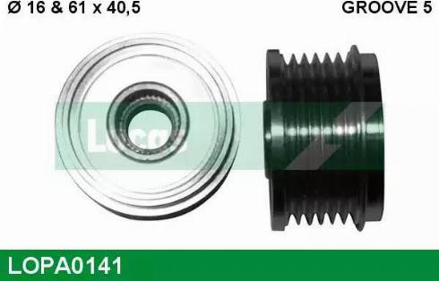 Lucas Engine Drive LOPA0141 - Шкив генератора, муфта autospares.lv