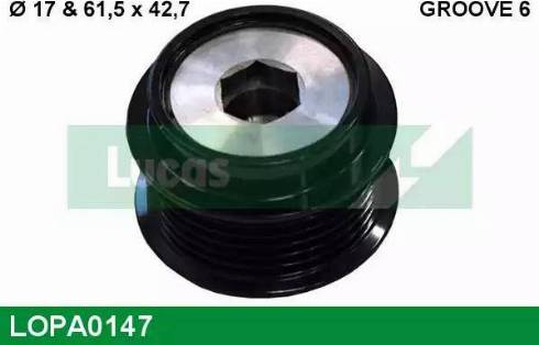 Lucas Engine Drive LOPA0147 - Шкив генератора, муфта autospares.lv