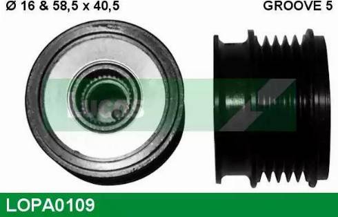 Lucas Engine Drive LOPA0109 - Шкив генератора, муфта autospares.lv