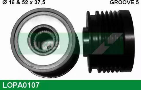 Lucas Engine Drive LOPA0107 - Шкив генератора, муфта autospares.lv