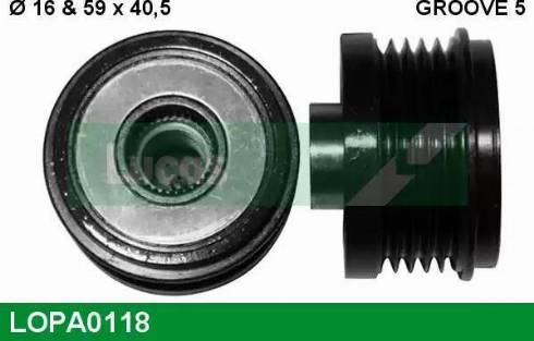 Lucas Engine Drive LOPA0118 - Шкив генератора, муфта autospares.lv