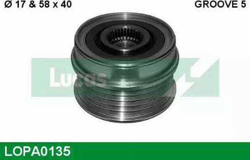 Lucas Engine Drive LOPA0135 - Шкив генератора, муфта autospares.lv