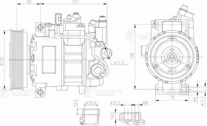 Luzar LCAC 1832 - Компрессор кондиционера autospares.lv