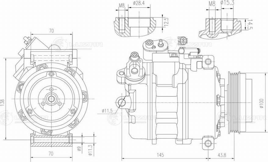 Luzar LCAC 2660 - Компрессор кондиционера autospares.lv