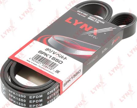 LYNXauto 6PK1550 - Поликлиновой ремень autospares.lv