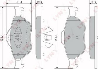 LYNXauto BD-5108 - Тормозные колодки, дисковые, комплект autospares.lv