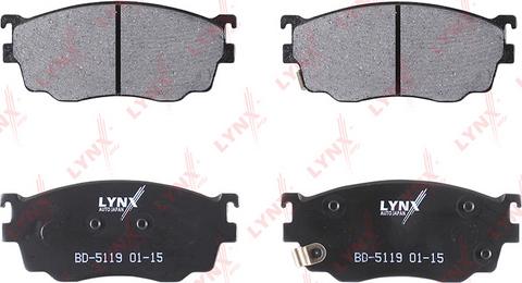 LYNXauto BD-5119 - Тормозные колодки, дисковые, комплект autospares.lv