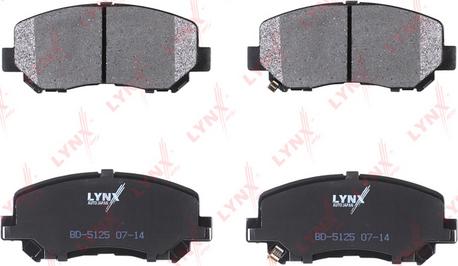 LYNXauto BD-5125 - Тормозные колодки, дисковые, комплект autospares.lv